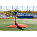 PortoLite 6" Full-Size Baseball Youth League Portable Pitching Mound - side view of boy standing on it