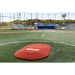 PortoLite 6" Full-Size Baseball Youth League Portable Pitching Mound - orange mound next to stand