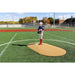 PortoLite 6" Full-Size Baseball Youth League Portable Pitching Mound - boy wearing baseball shirt