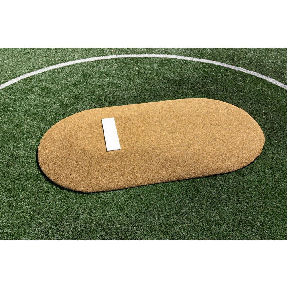 PortoLite 6" Full-Size Baseball Youth League Portable Pitching Mound - yellow mound on field 