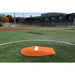 PortoLite 6" Stride Off Portable Youth Pitching Mound For Baseball 7363 - orange mound on field 