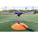 PortoLite 6" Stride Off Portable Youth Pitching Mound For Baseball 7363 - with boy standing on it