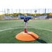 PortoLite 6" Stride Off Portable Youth Pitching Mound For Baseball 7363 - with boy standing on it