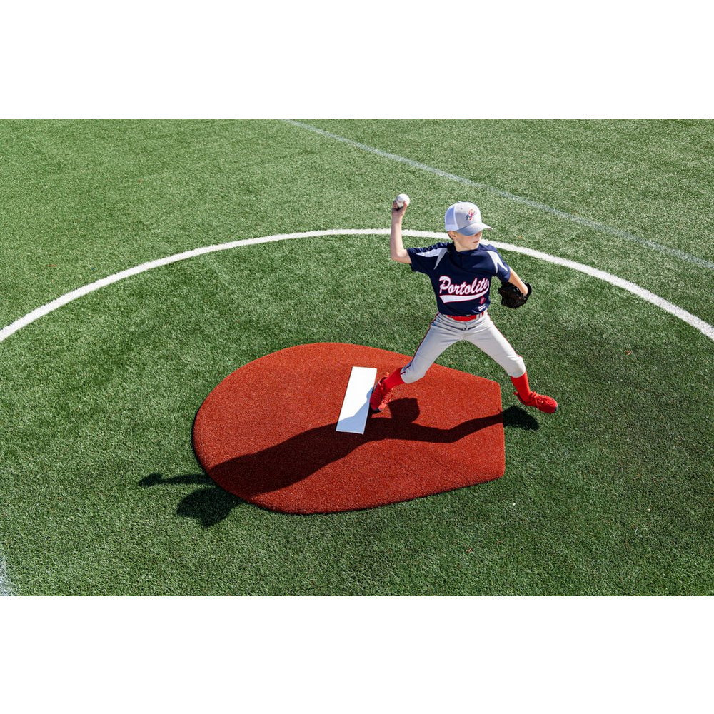 PortoLite 6" Stride Off Portable Youth Pitching Mound For Baseball 7363 - red pitching