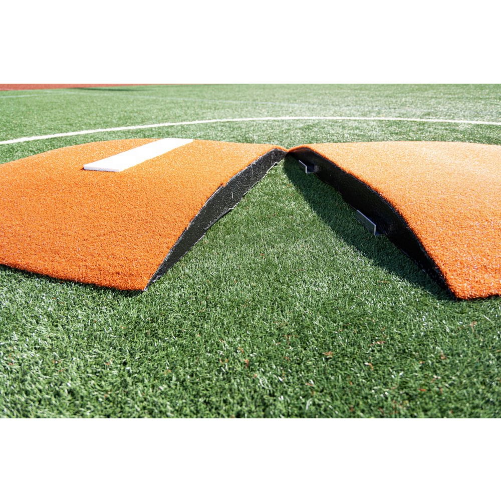 PortoLite 6" Stride Off Portable Youth Pitching Mound For Baseball 7363 - close up view when split in half 