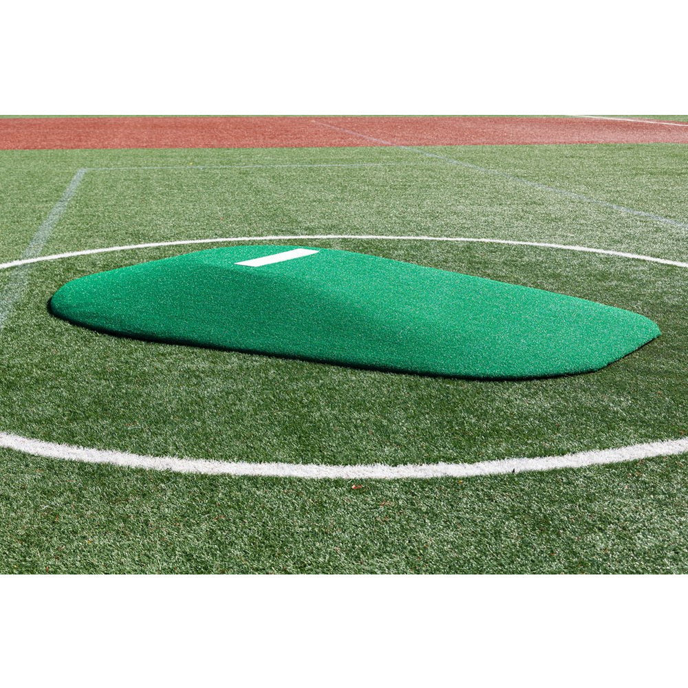 PortoLite 8" Full Length Baseball Portable Pitching Mound - green mound on feild