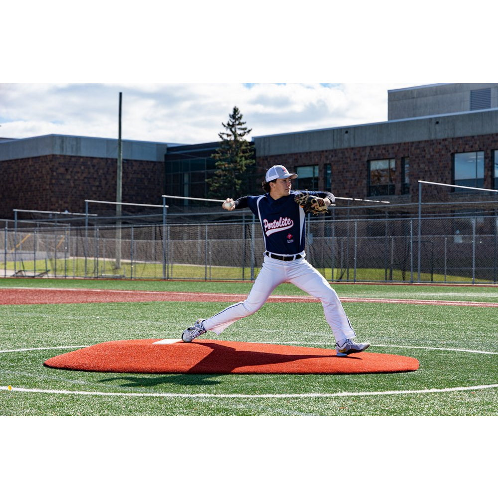 PortoLite 8" Full Length Baseball Portable Pitching Mound - a guy pitching