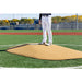 PortoLite 8" Full Length Baseball Portable Pitching Mound - someone standing on tan mound