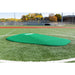 PortoLite 8" Two-Piece Baseball Portable Pitching Mound - side view of the green mound in a baseball field