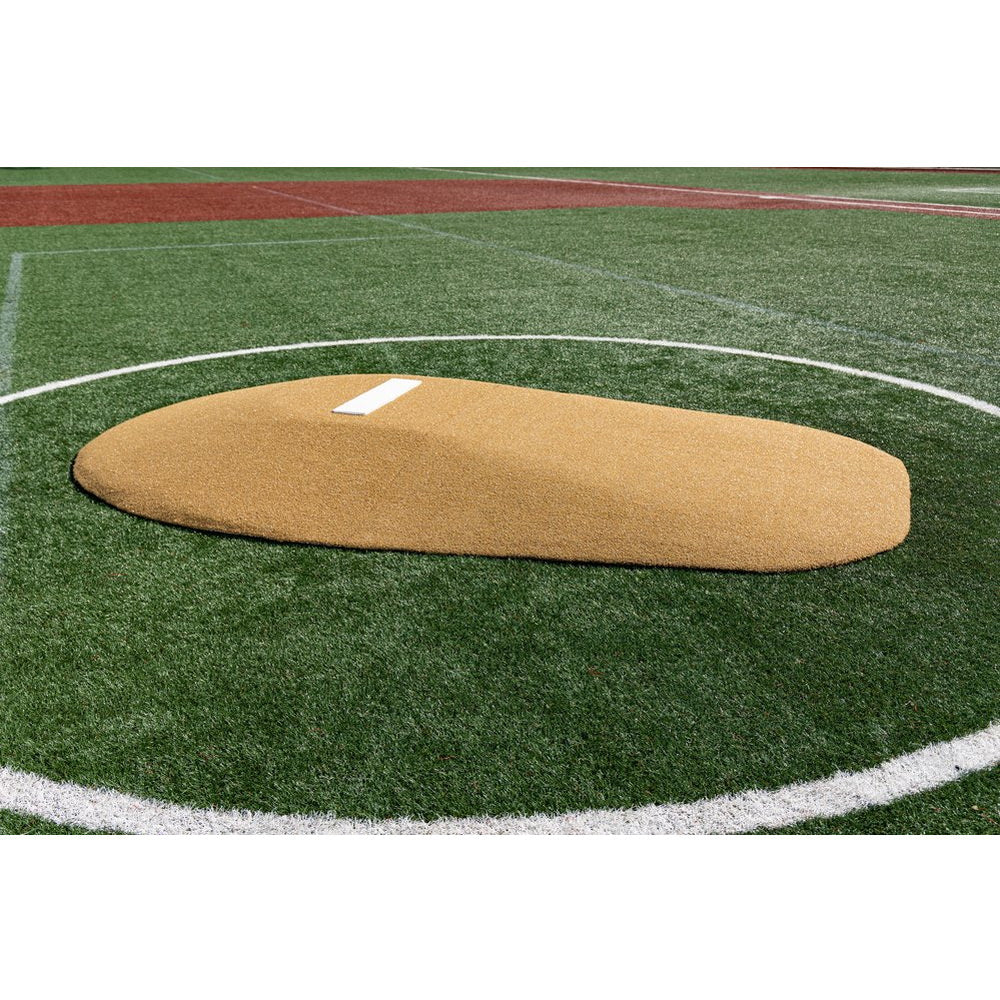 PortoLite 8" Two-Piece Baseball Portable Pitching Mound - close up of yellow mound 