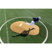 PortoLite 8" Two-Piece Baseball Portable Pitching Mound - brown mound with man on top of it 