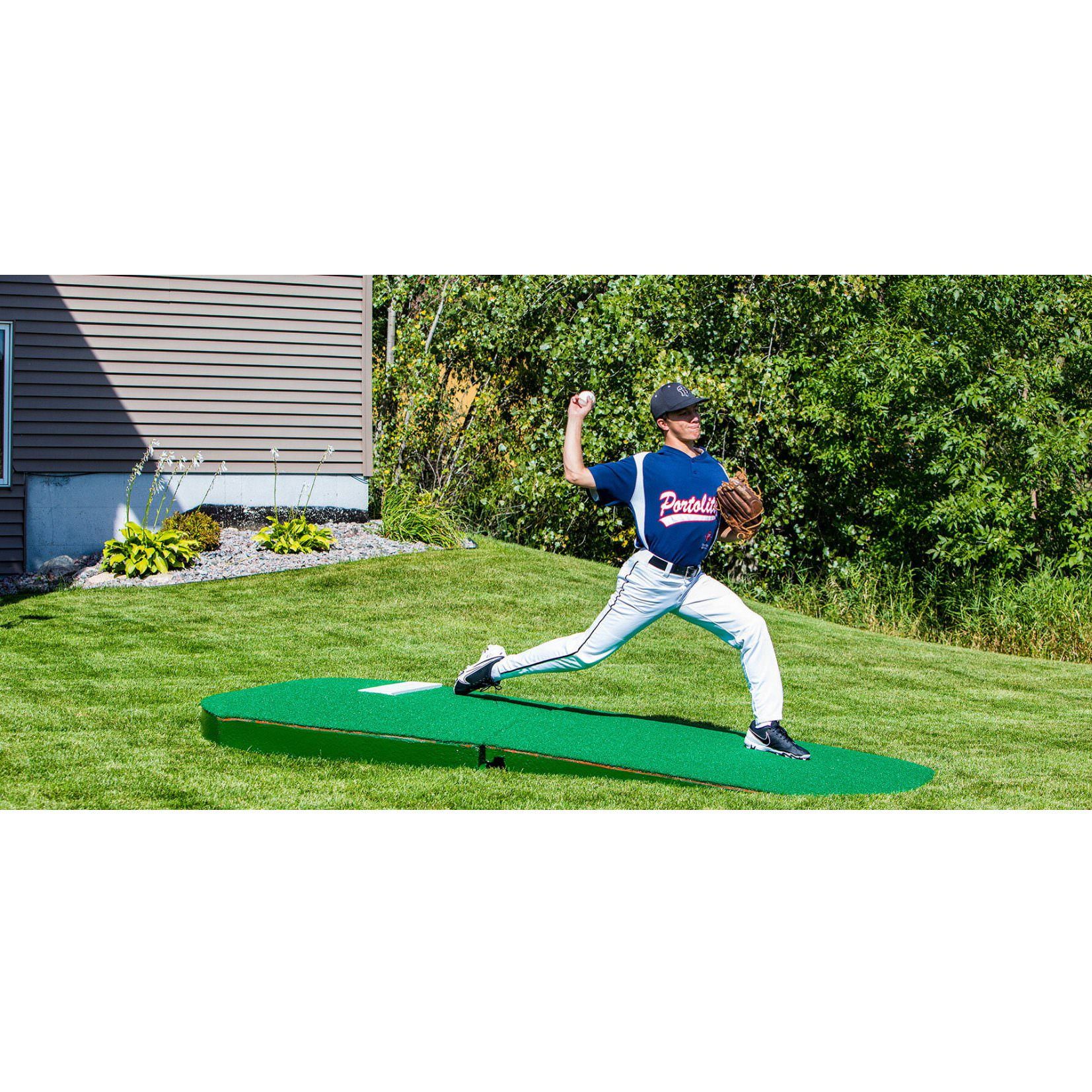 Portolite 10" Two-Piece Oversized Baseball Practice Mound - green with white paint