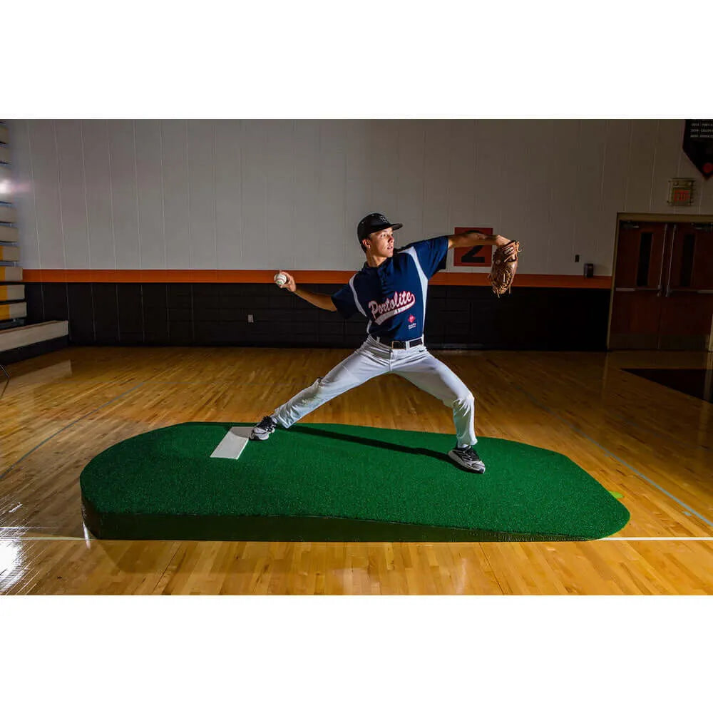 Portolite 10" One-Piece Portable Baseball Practice Pitching Mound 1175 - indoors with wooden floor