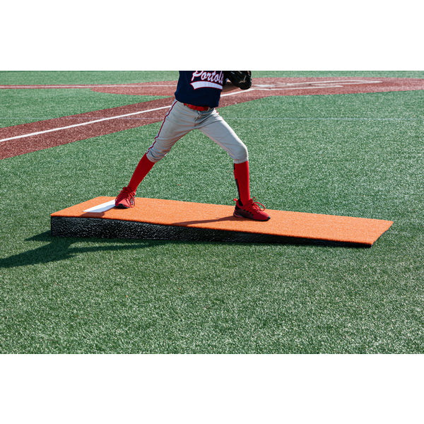 Portolite Jr. Practice Portable Pitching Mound - pitcher stepping on it 