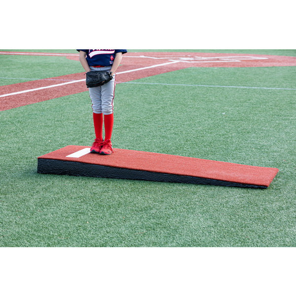 Portolite Jr. Practice Portable Pitching Mound - pitcher on red mound