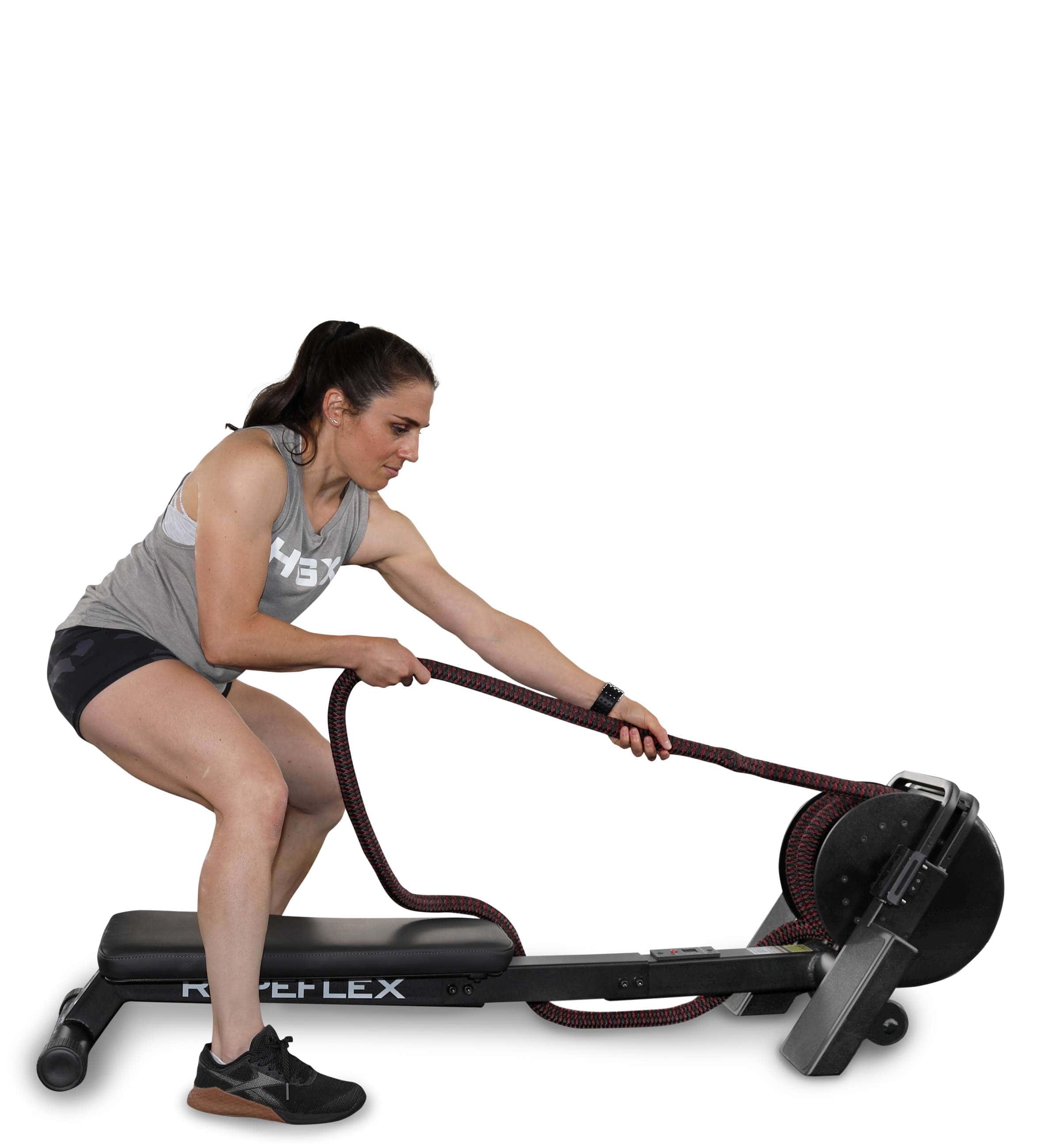 Ropeflex RX2200 Wolf Compact Horizontal Rope Trainer - woman using rope trainer