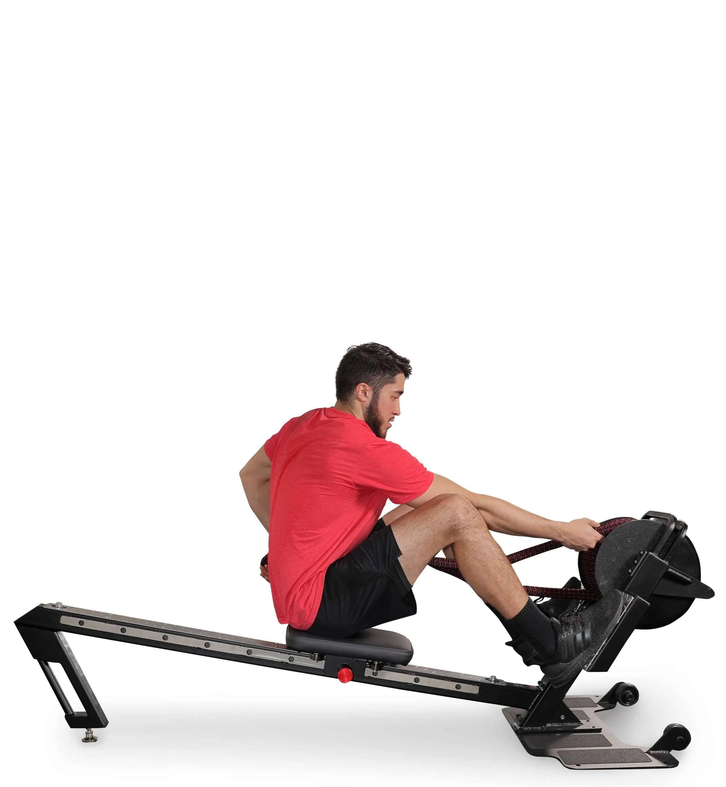 Ropeflex RX3200 ADDAX Rowing Rope Trainer - A man sitting on a gym machine while pulling a rope