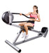 Ropeflex RX3300 VORTEX Dual Drum Incline Rope Trainer - A woman sitting in an inclined position while pulling a rope from a fitness machine