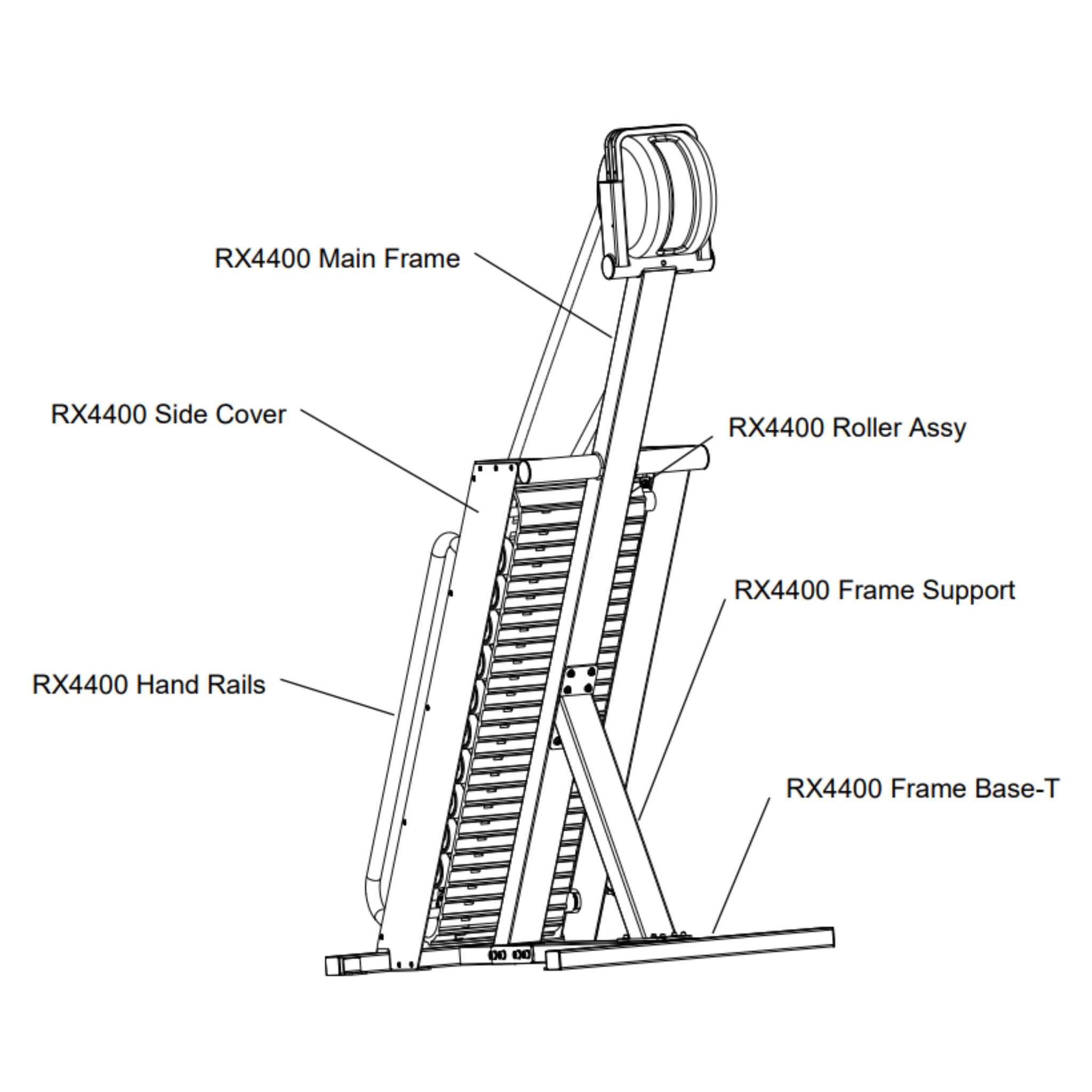 Ropeflex RX4400 APEX Tread Climbing Rope Trainer - A blueprint of a rope climbing trainer