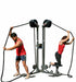 Ropeflex RX2500D Oryx Dual Station Rope Trainer - Two people performing workouts on an exercise machine