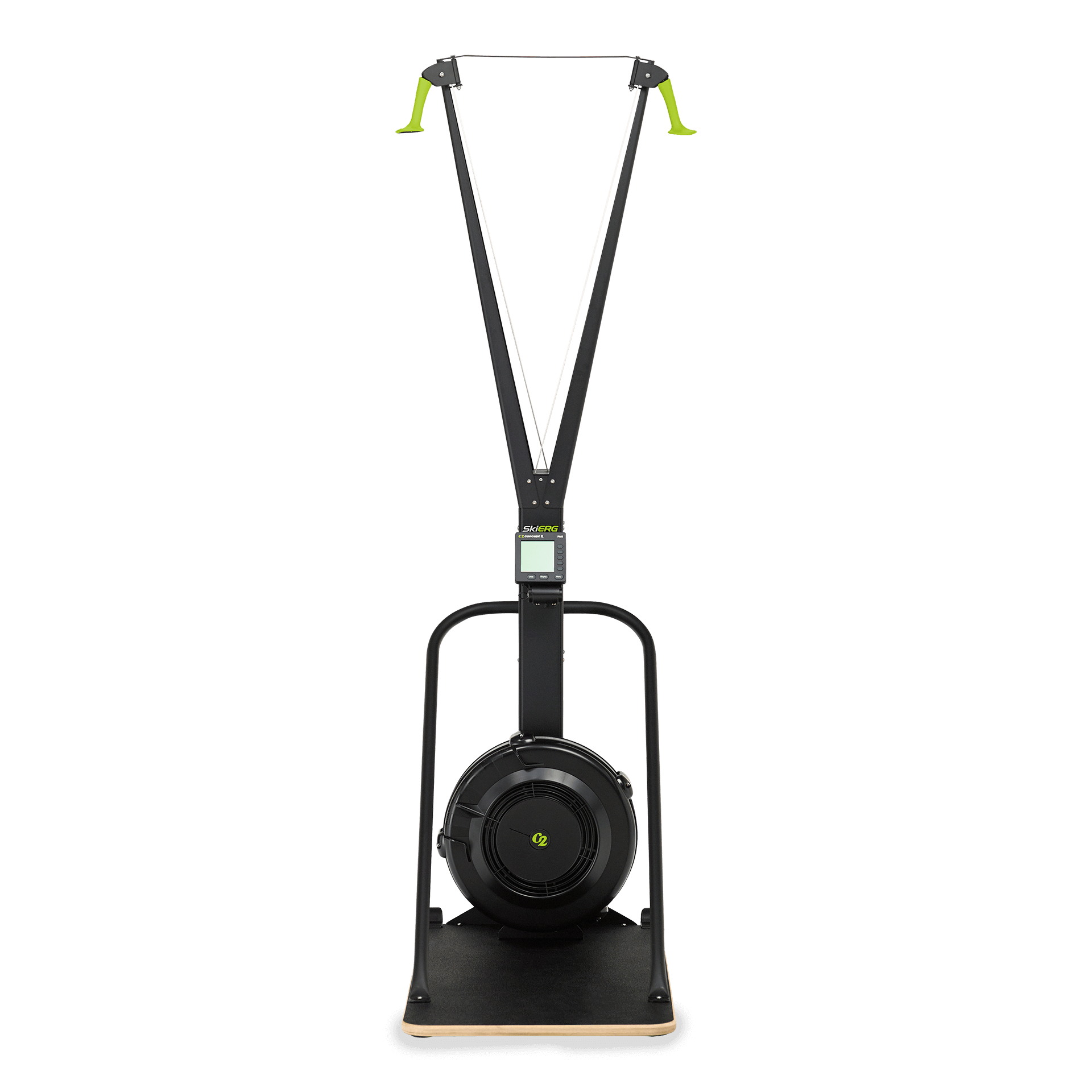 Skierg Concept 2 standing upright showcasing its features for effective full-body workouts.