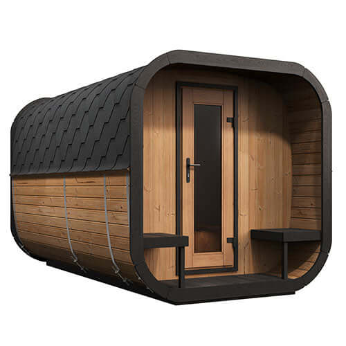 SaunaLife Model CL12GCP Cube-Series Outdoor Home Sauna Suite Kit, Up to 8 Persons