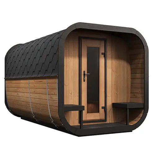 SaunaLife Model CL12GCP Cube-Series Outdoor Home Sauna Suite Kit, Up to 8 Persons