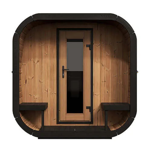 SaunaLife Model CL12GCP Cube-Series Outdoor Home Sauna Suite Kit, Up to 8 Persons - Front view
