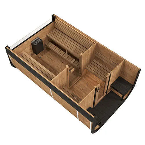 SaunaLife Model CL12GCP Cube-Series Outdoor Home Sauna Suite Kit, Up to 8 Persons - Top view