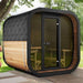 SaunaLife Model CL7G Outdoor Home Sauna - Modern sauna assembled outdoor under a tree