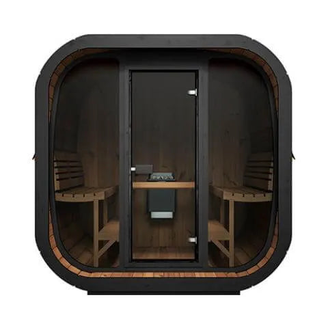 SaunaLife Model CL7G Outdoor Home Sauna - Front view on a white background