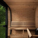 SaunaLife Model CL7G Outdoor Home Sauna - interior view of wooden sauna