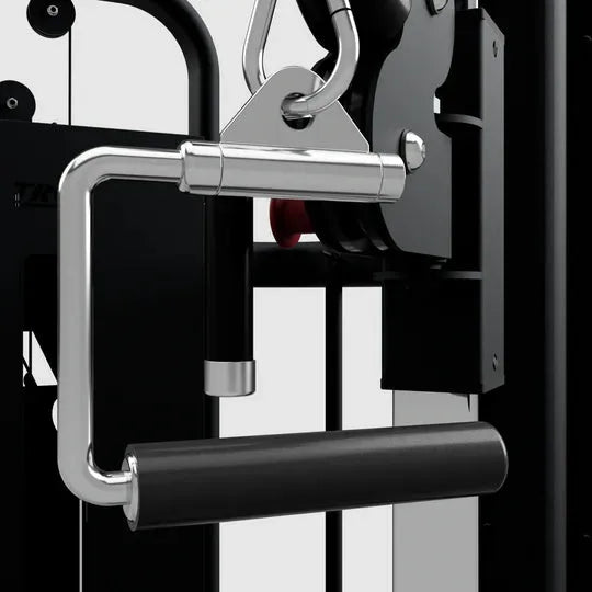 USA Sports Revolving Stirrup Handle with Rubber Grip - hanging on a machine 