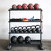 TKO Strength 4 Tier Vertical Kettlebell Tray Rack 895KR-4B - Gym weights and balls on rack