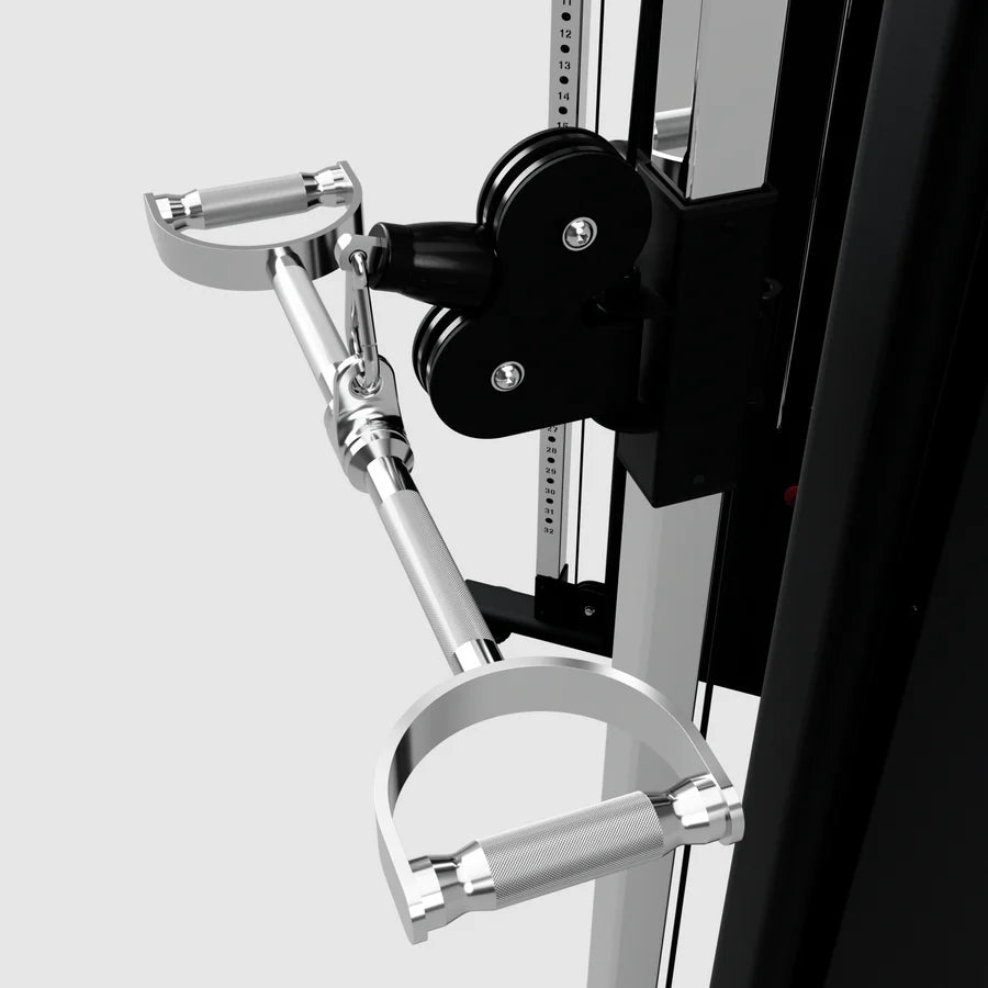 TROY 24” Straight Pro Style Lat Bar - attached to a black metal