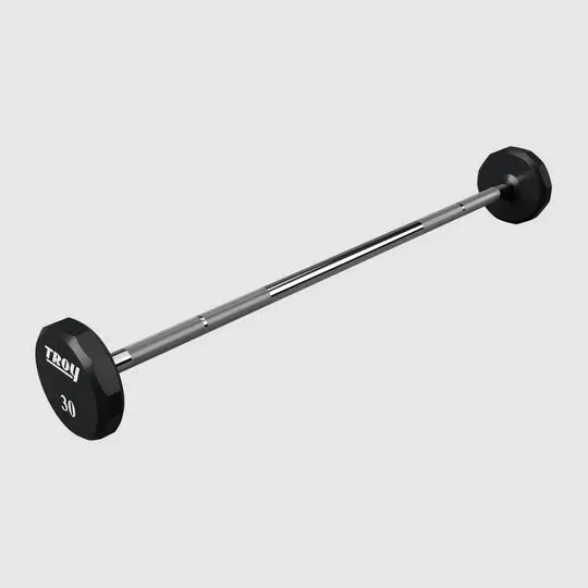 TROY 12 Sided Urethane Straight Barbell - 30 lbs