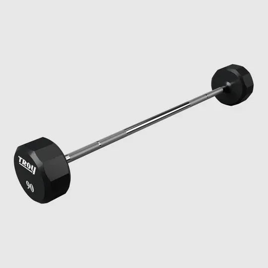 TROY 12 Sided Urethane Straight Barbell - 90 lbs