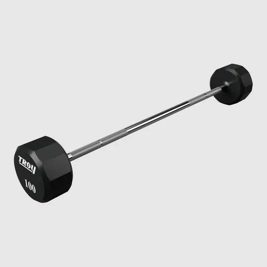 TROY 12 Sided Urethane Straight Barbell - 100 lbs