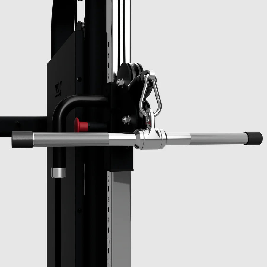 USA Sports 20" Multi-Purpose Deluxe Straight Bar - attached to a machine 
