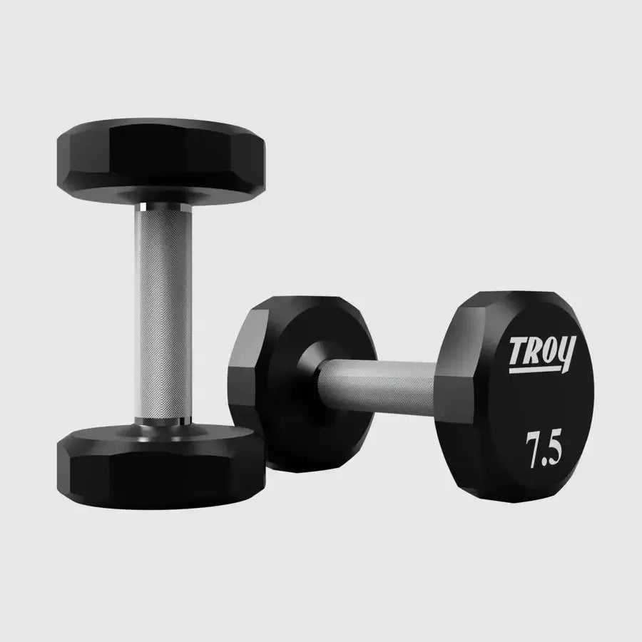 TROY 12-Sided Urethane Encased Dumbbell Set - 7.5 lbs