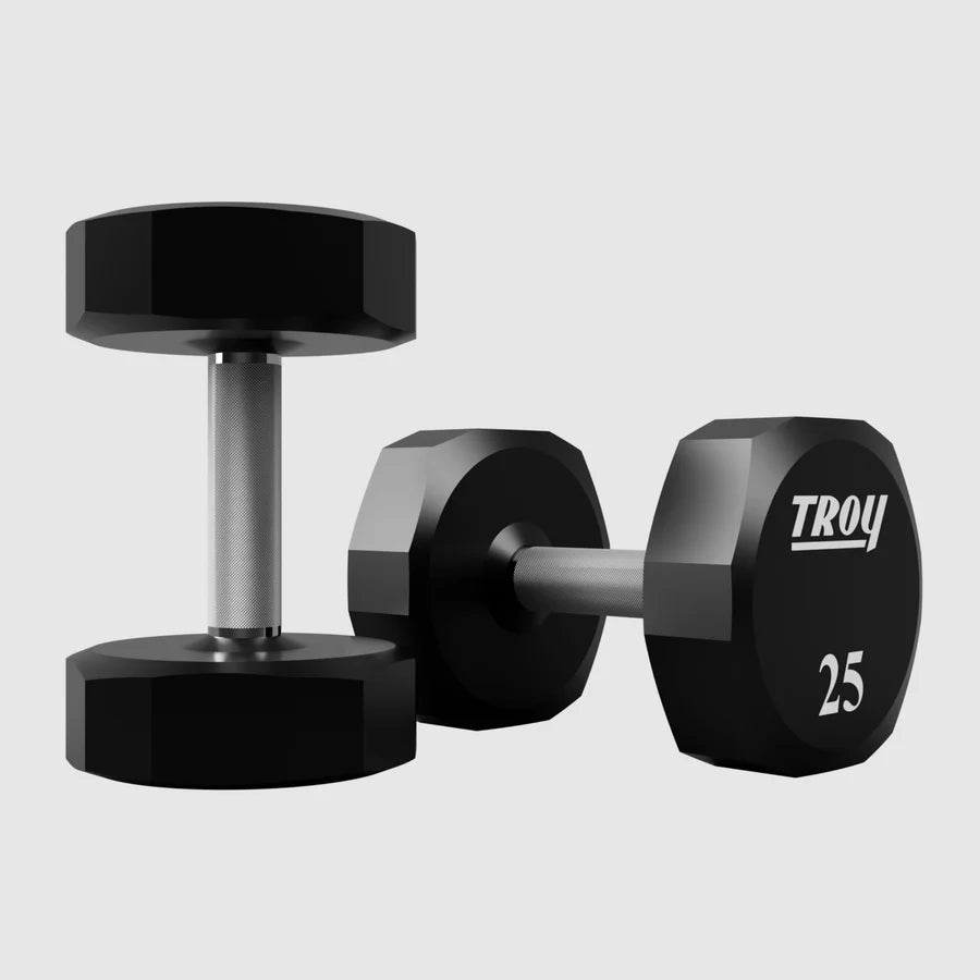 TROY 12-Sided Urethane Encased Dumbbell Set - 25 lbs