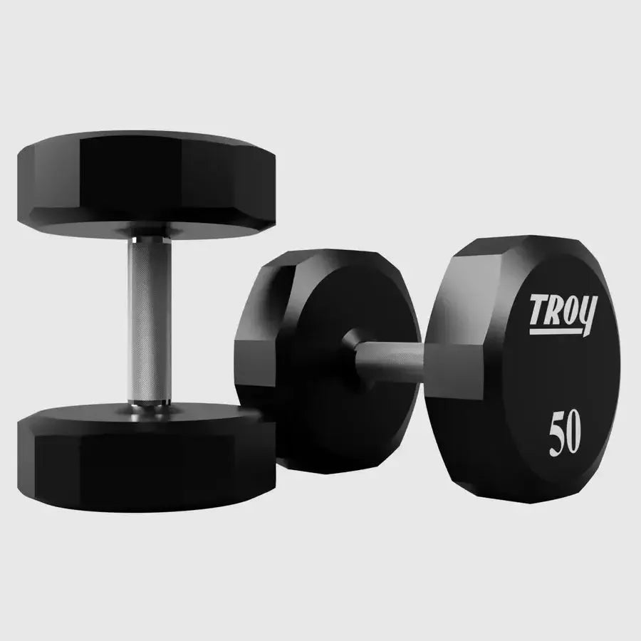 TROY 12-Sided Urethane Encased Dumbbell Set - 50 lbs