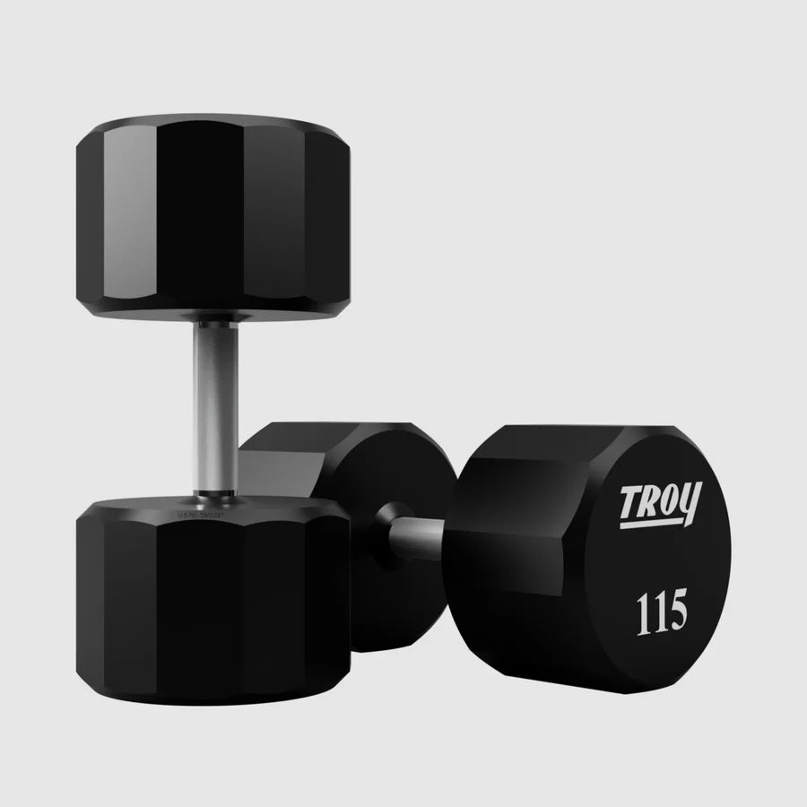 TROY 12-Sided Urethane Encased Dumbbell Set - 115 lbs 