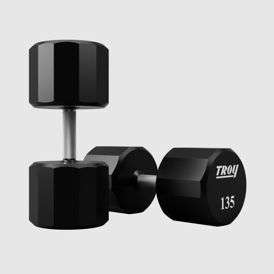 TROY 12-Sided Urethane Encased Dumbbell Set - 135 lbs