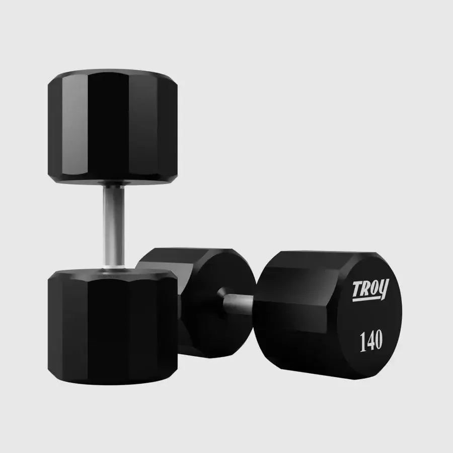 TROY 12-Sided Urethane Encased Dumbbell Set - 140 lbs