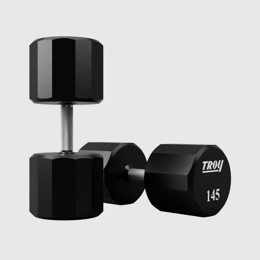 TROY 12-Sided Urethane Encased Dumbbell Set - 145 lbs