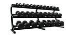 TROY 12 Sided Rubber Encased Dumbbell Set - set with rack