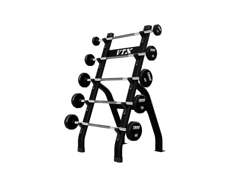 Barbell Half Rack - with several barbells aligned