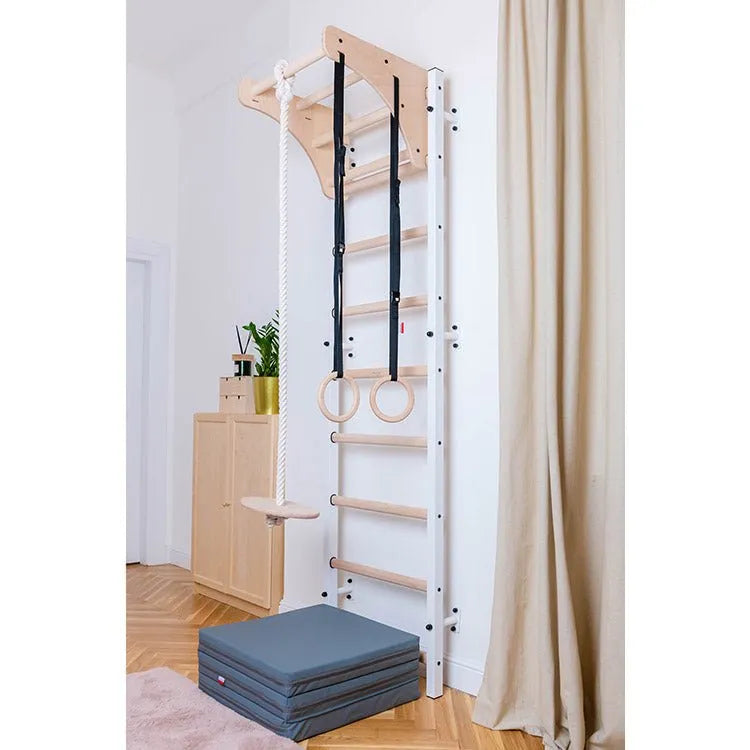 BenchK Gymnastics Mat - Gray mat under white wall bar