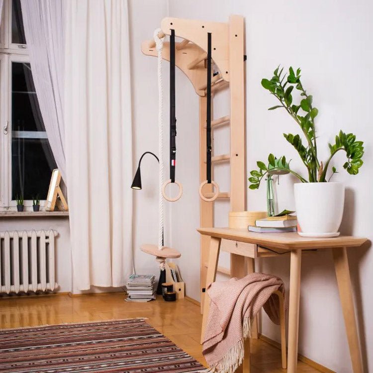 BenchK Series 1 111 + A204 Wooden Wall Bars For Kids Room - Actual product placed in a living room